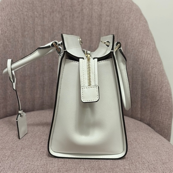 NWOT Kate Spade White Leather Satchel with Elegant Design - Picture 8 of 12